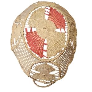 Vintage Delicate Handwoven Tenerife Lace Woven Made in Italy Basket